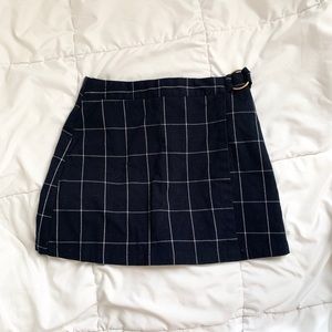 Blue plaid skirt